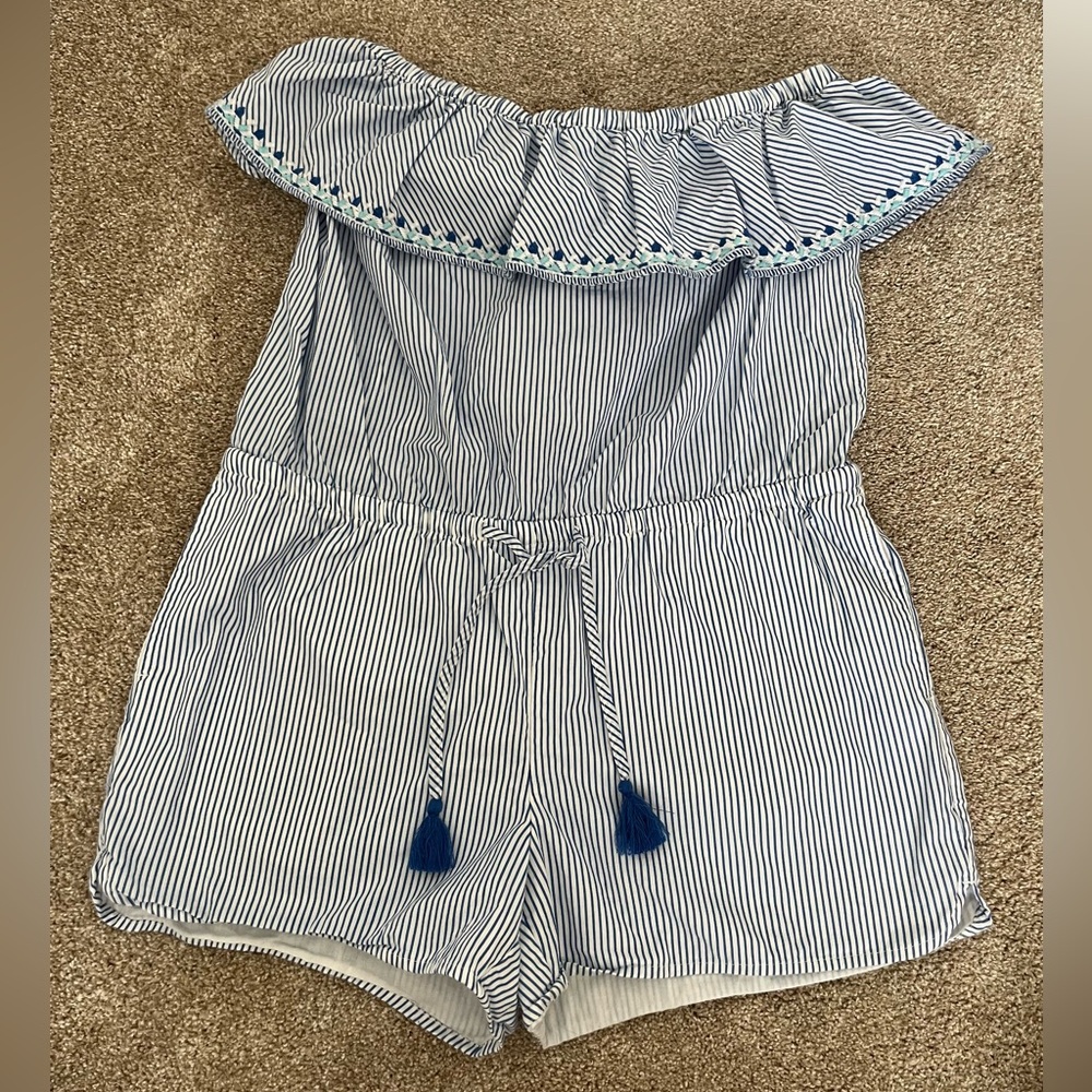 Vineyard Vines cotton striped sleeveless romper